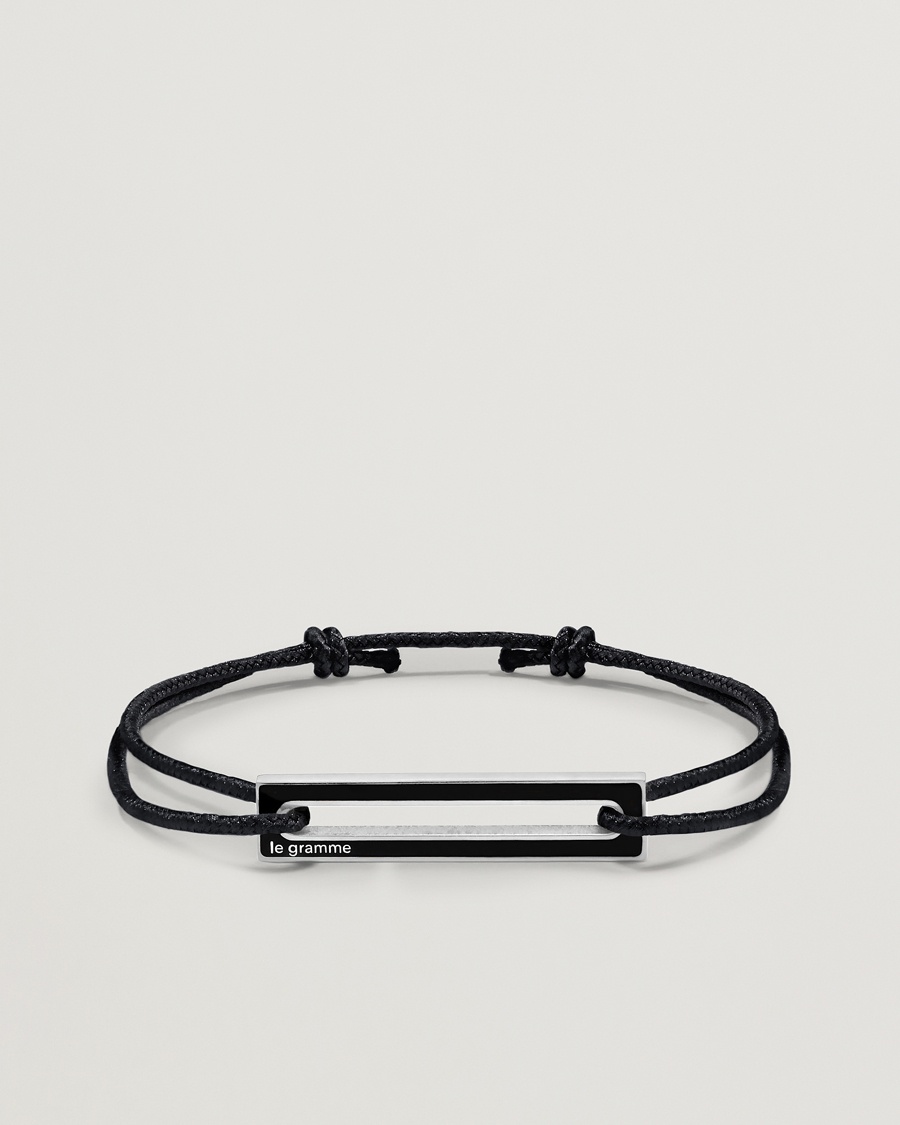 LE GRAMME Lacquered Cord Bracelet Black – Black
