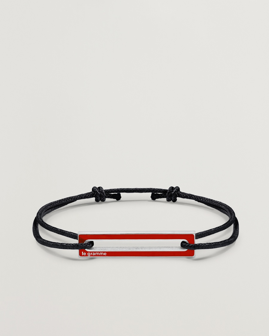 LE GRAMME Lacquered Cord Bracelet Red – Black