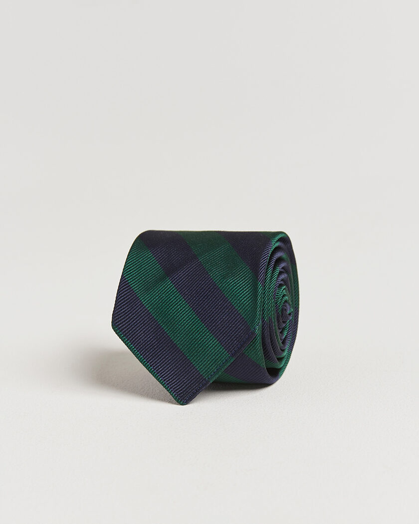 Kamakura Shirts Kamakura ShirtsVintage Ivy Regimental Stripe Silk TieNavy/Green – Blue