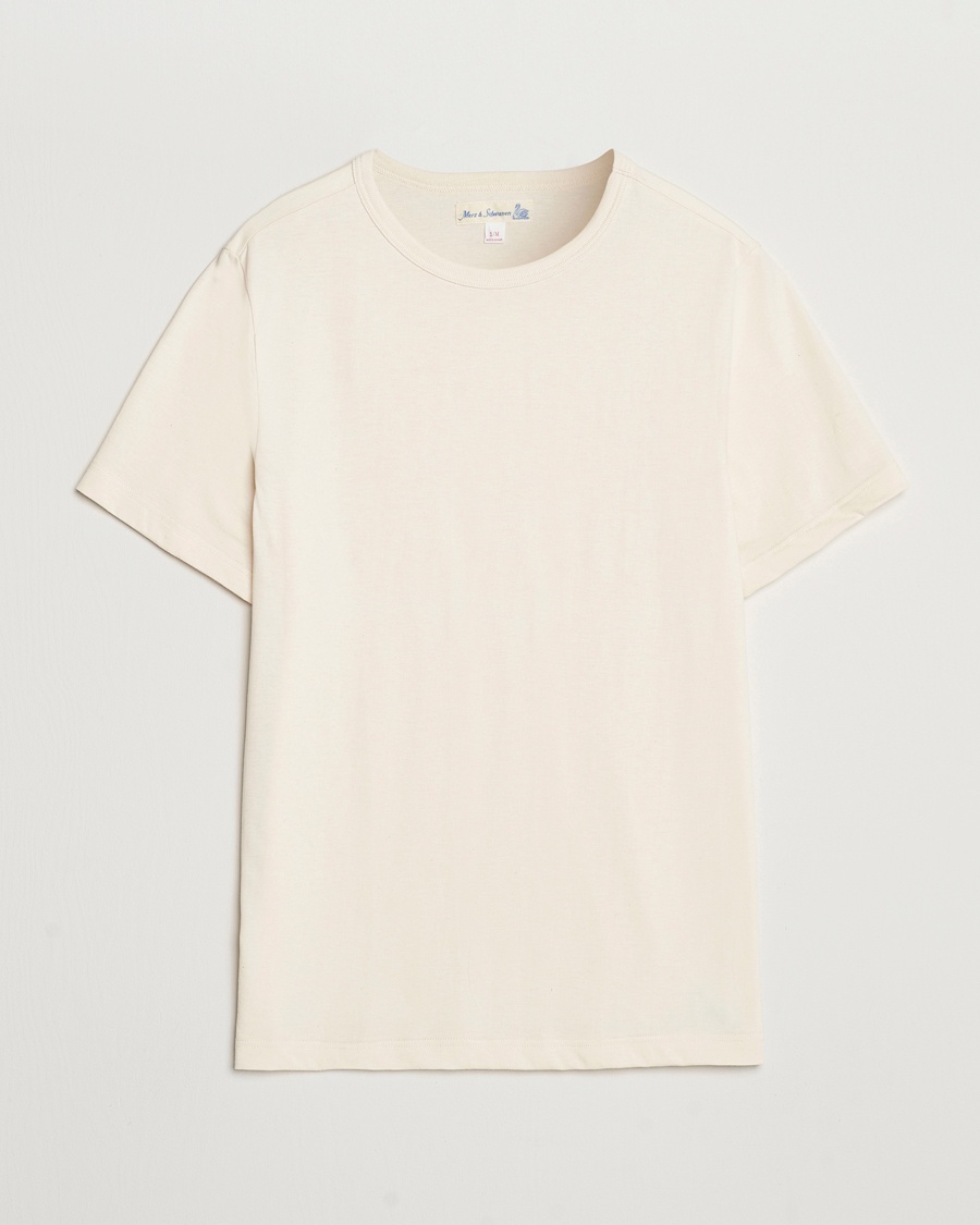 Merz b. Schwanen 1950s Classic Loopwheeled T-shirt Nature – White