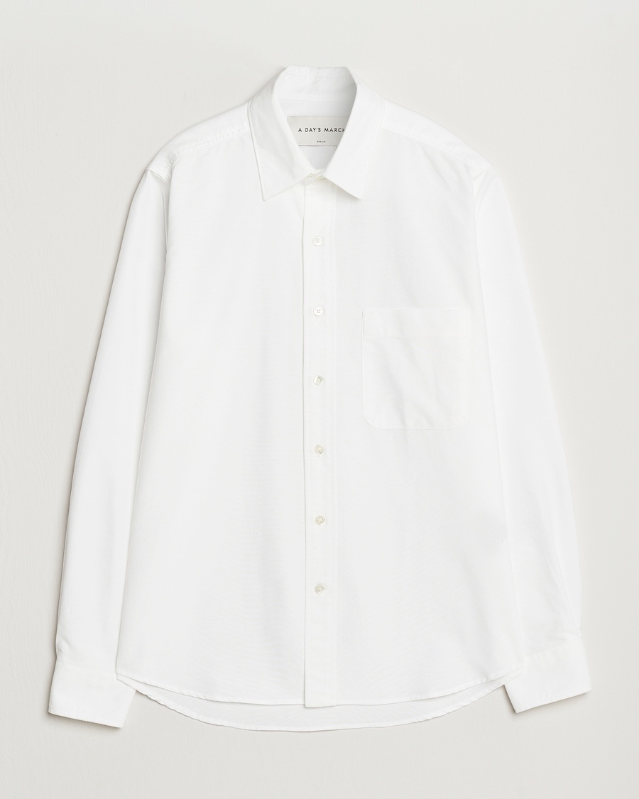 A Day's March Mason Dyed Oxford Shirt White – White