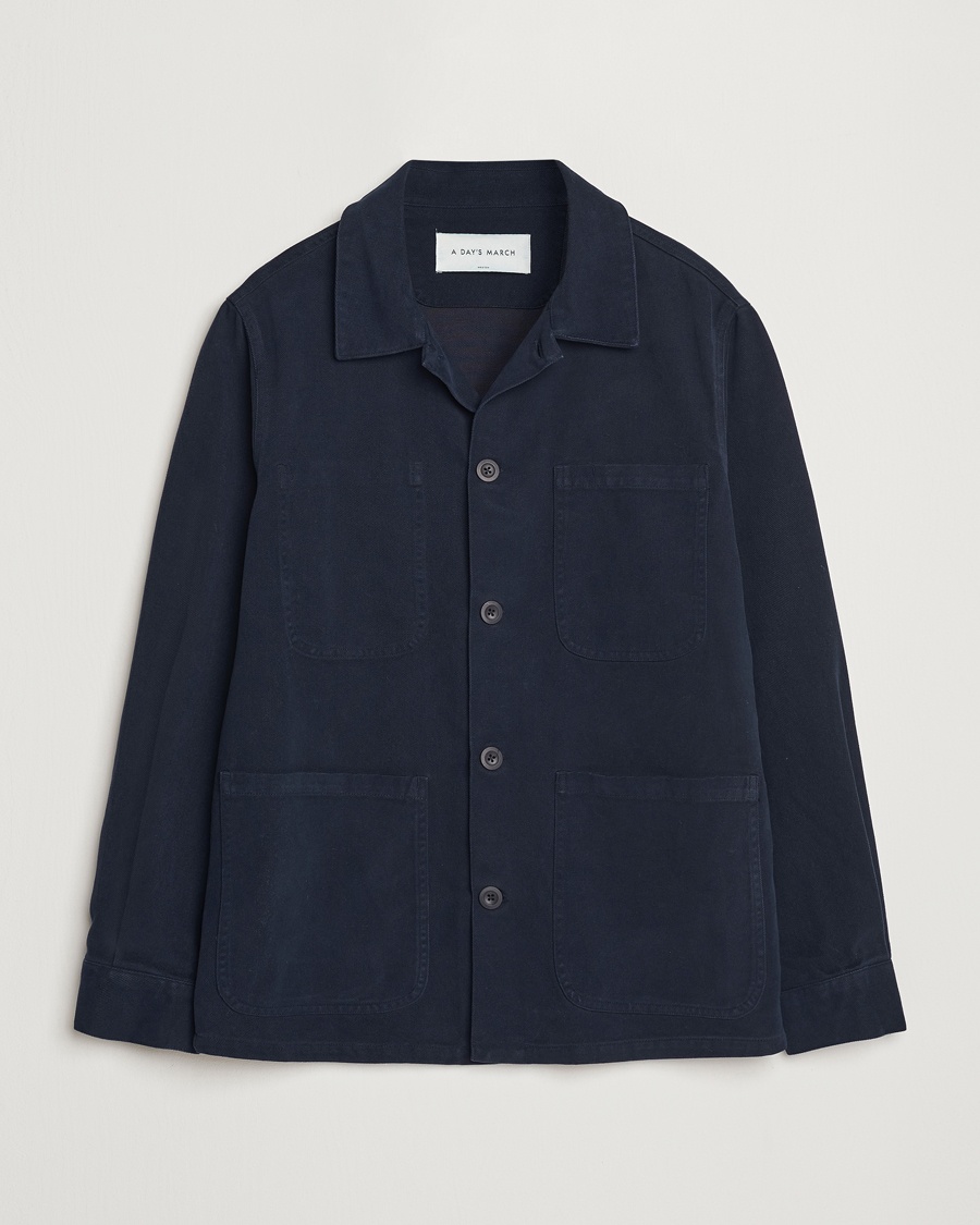 Men | A Day's March | A Day's March | Algot Lyocell Overshirt Navy