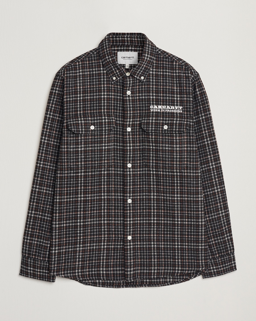 Men | Overshirts | Carhartt WIP | Runaway Millet Checked Overshirt Black