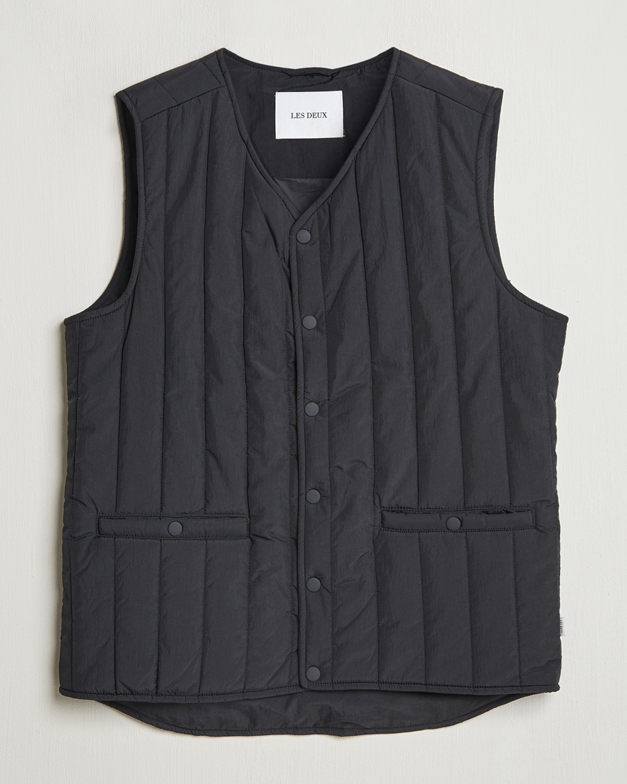 Men | Gilets | LES DEUX | Martin Nylon Paded Vest Black