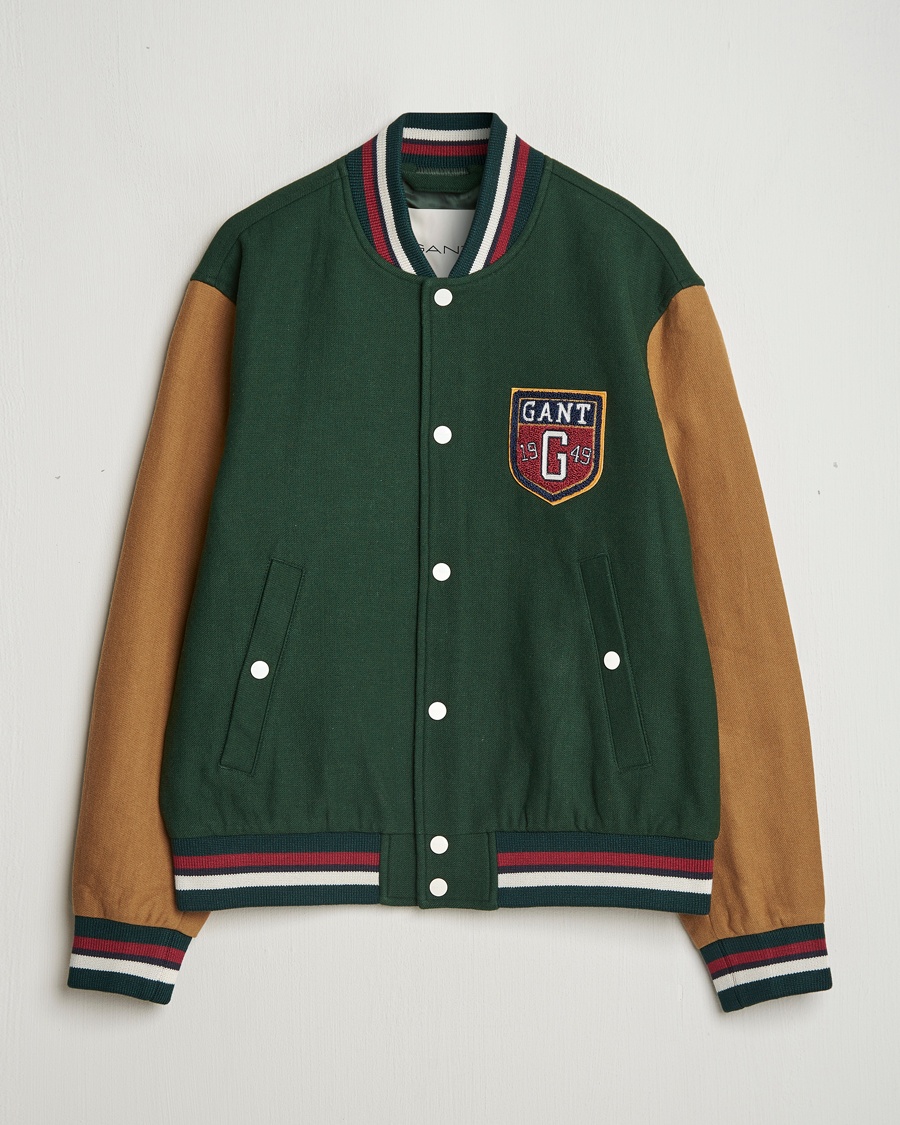 Men | Coats & Jackets | GANT | Wool Varisty Jacket Tartan Green