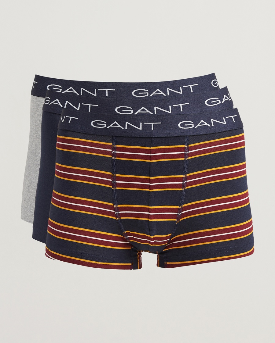 Men | Clothing | GANT | 3-Pack Trunk Boxer Blue/Navy/Grey