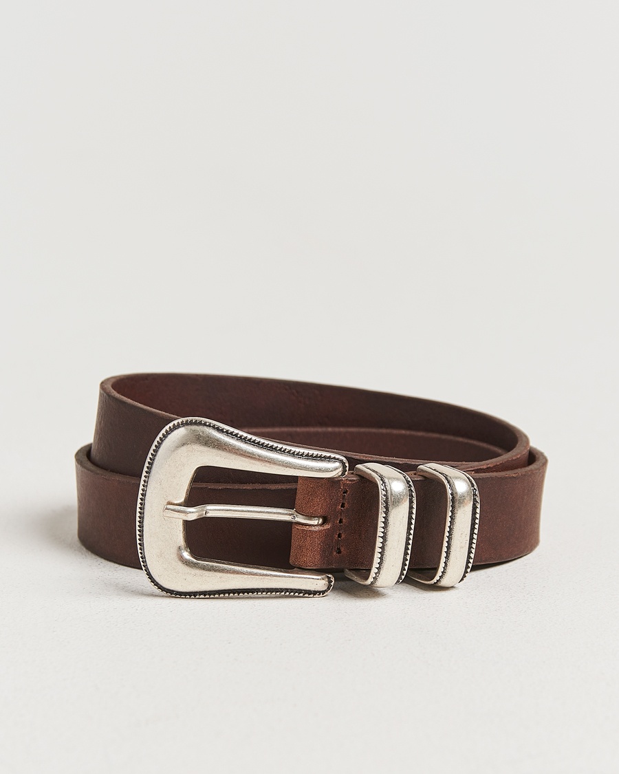 Nudie Jeans Western Silver Belt Dark Brown – Brown