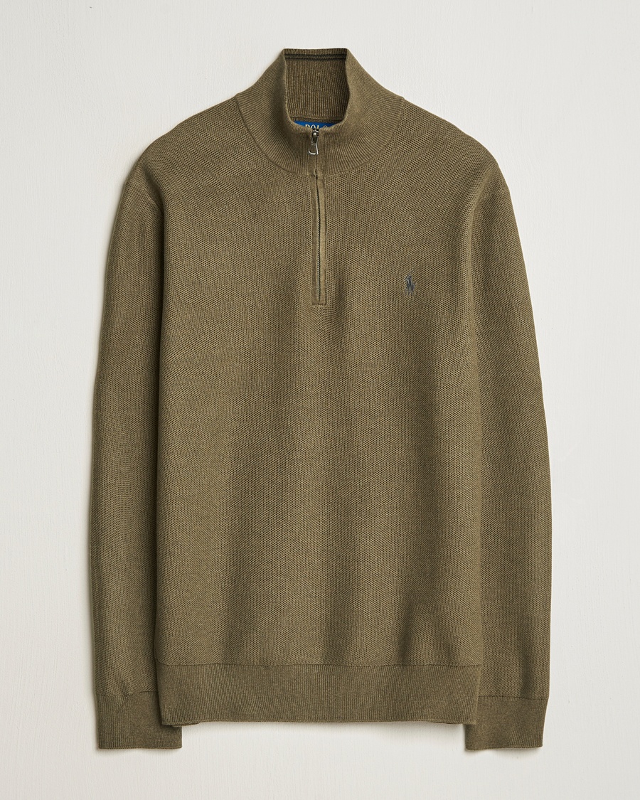 Men | | Polo Ralph Lauren | Textured Half-Zip Cargo Olive Heahter