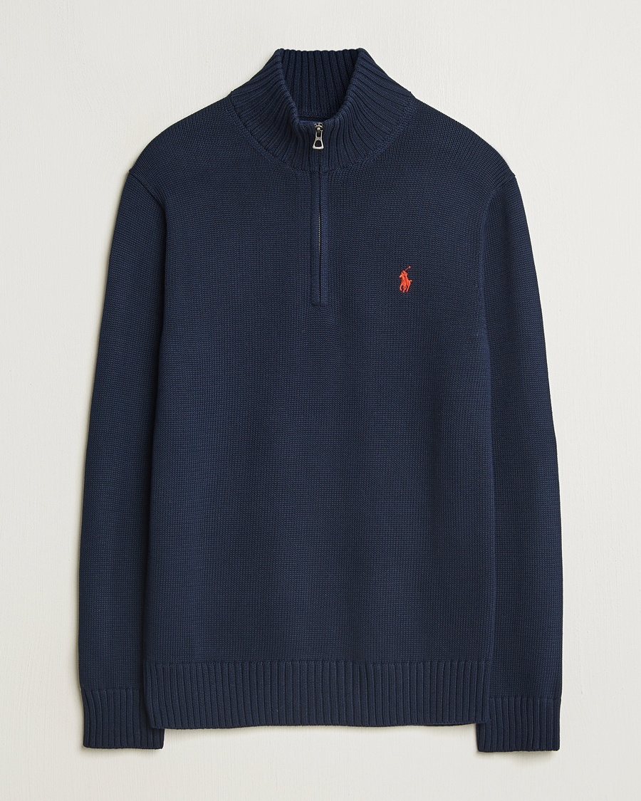 Polo Ralph Lauren Cotton Pullover Half Zip Hunter Navy – Blue