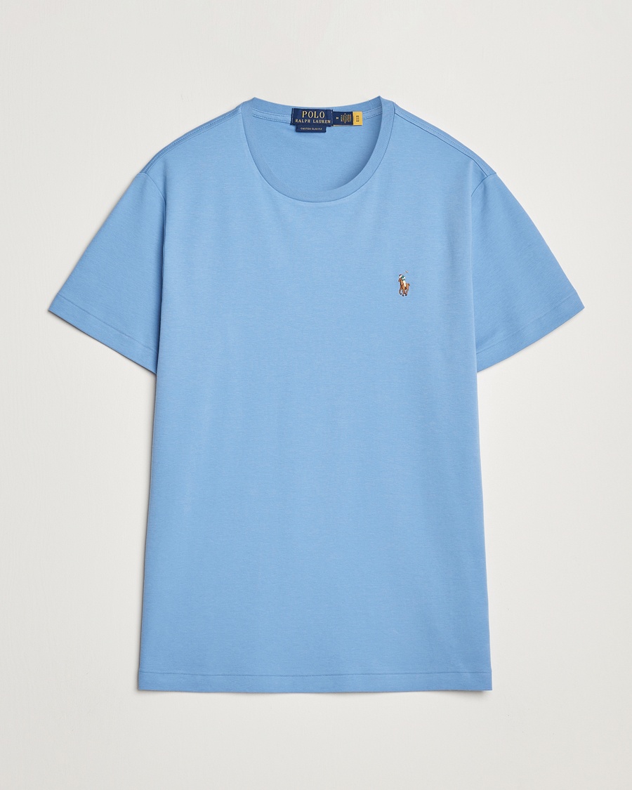Men | Short Sleeve T-shirts | Polo Ralph Lauren | Luxury Pima Cotton Crew Neck T-Shirt Sky Blue