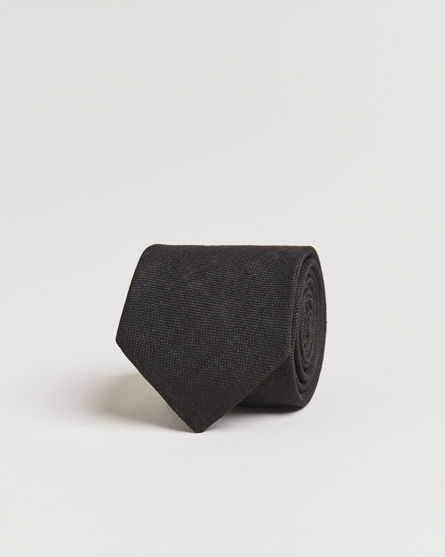 Amanda Christensen Amanda ChristensenHopsack Linen 8cm TieBlack – Black