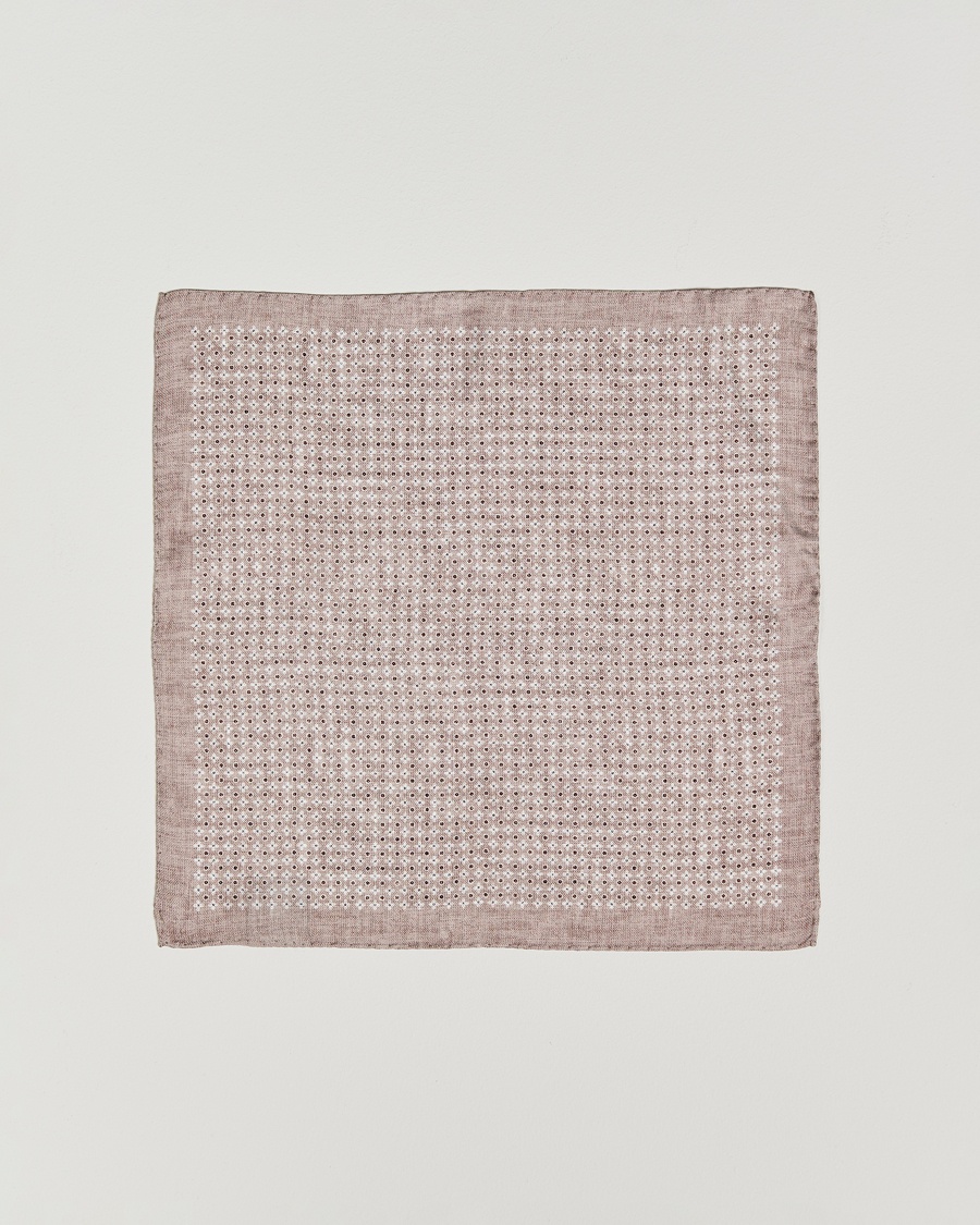 Men | Accessories | Amanda Christensen | Silk Twill Printed Flower Pocket Square Sand