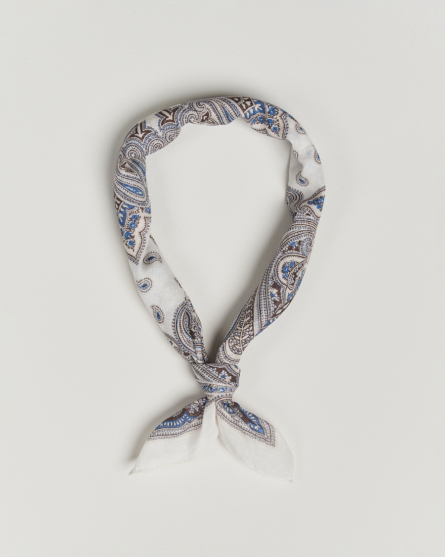Men | Business & Beyond | Amanda Christensen | Cotton Voilé Printed Paisley Bandana Cream