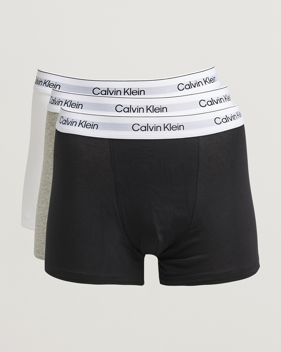 Men | Calvin Klein | Calvin Klein | 3-Pack Icon Cotton Stretch Relaxed Trunk Black/White/Grey