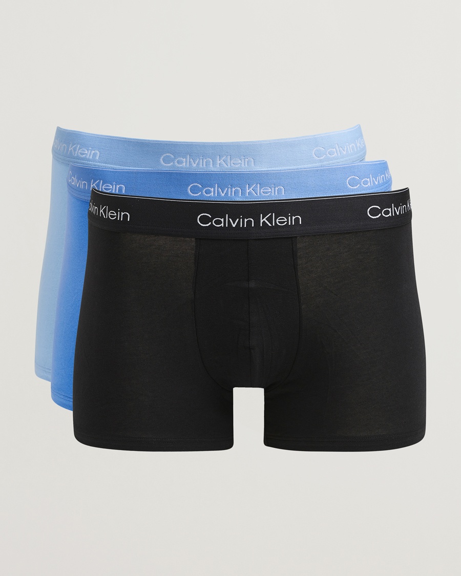 Men | Calvin Klein | Calvin Klein | 3-Pack Icon Cotton Stretch Relaxed Trunk Black/Blue/Light Blue