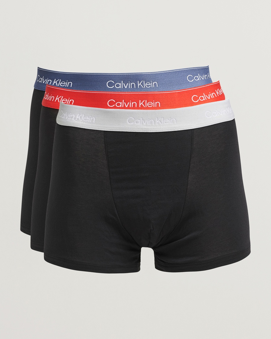 Men | Calvin Klein | Calvin Klein | 3-Pack Icon Cotton Stretch Relaxed Trunk Blue/Grey/Red