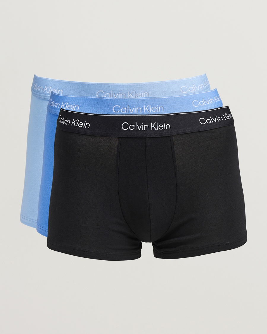 Men | Calvin Klein | Calvin Klein | 3-Pack Icon Cotton Stretch Trunk Black/Blue/Light Blue
