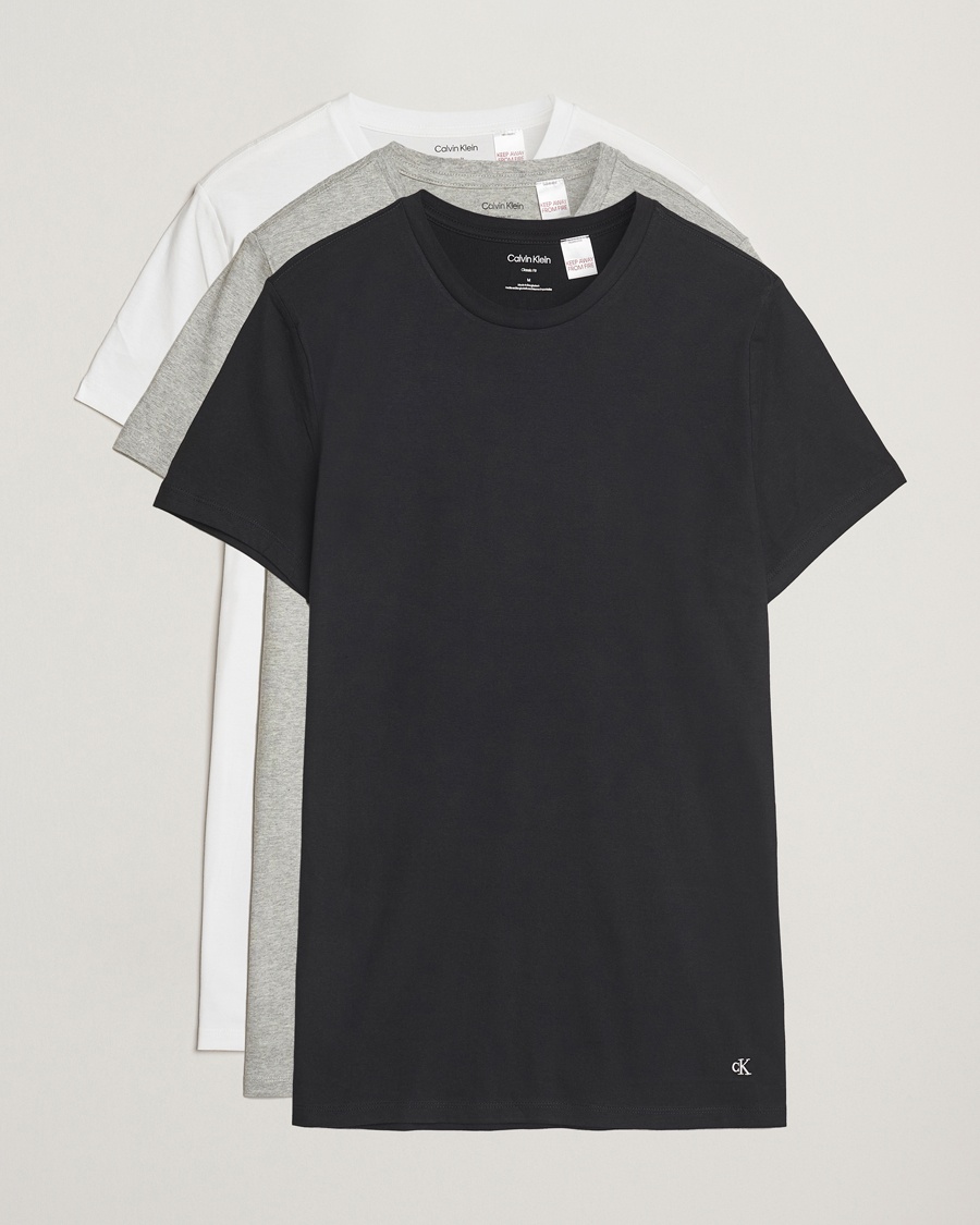 Men | Calvin Klein | Calvin Klein | 3-Pack Cotton Crew Neck T-Shirt White/Black/Grey