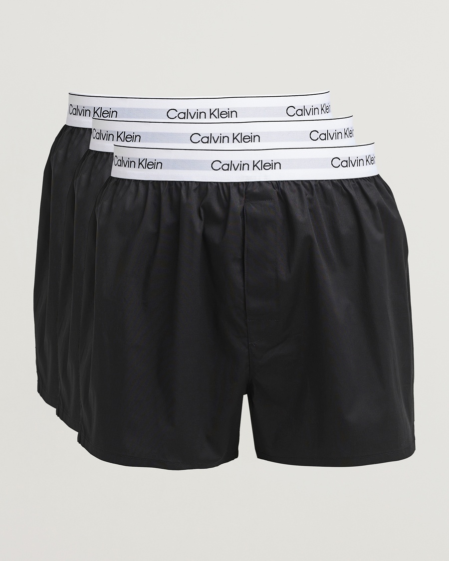 Calvin Klein 3-Pack Cotton Boxer Shorts Black – Black