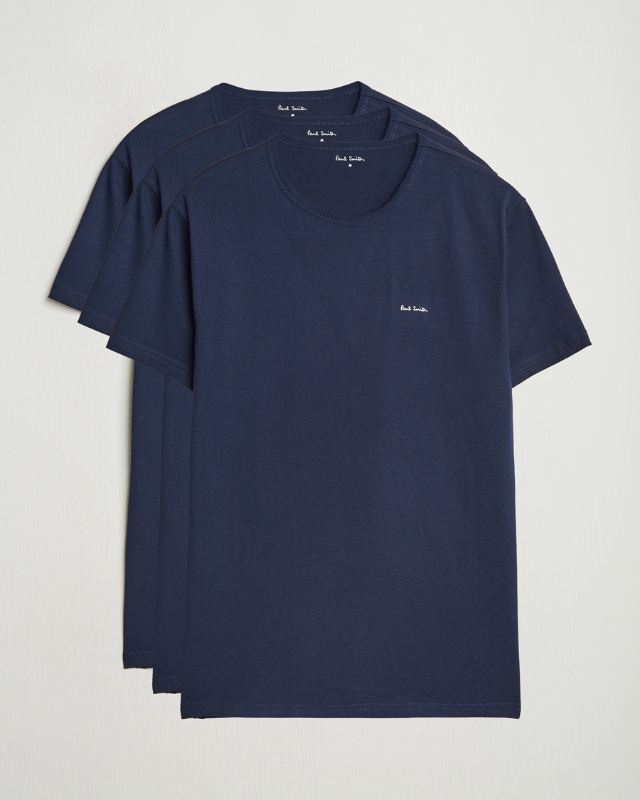 Paul Smith 3-Pack Crew Neck T-Shirt Navy – Blue