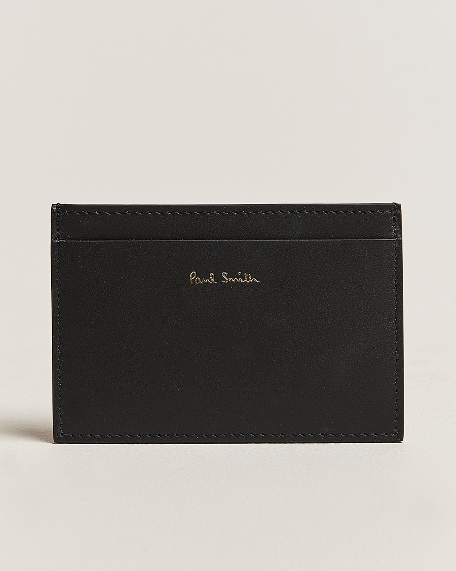 Men | Accessories | Paul Smith | Signature Stripe Leather Card Holder Black