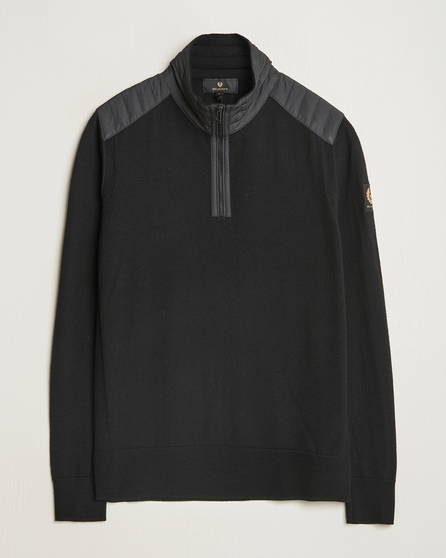 Belstaff Kilmington Quarter Zip Jumper Black – Black