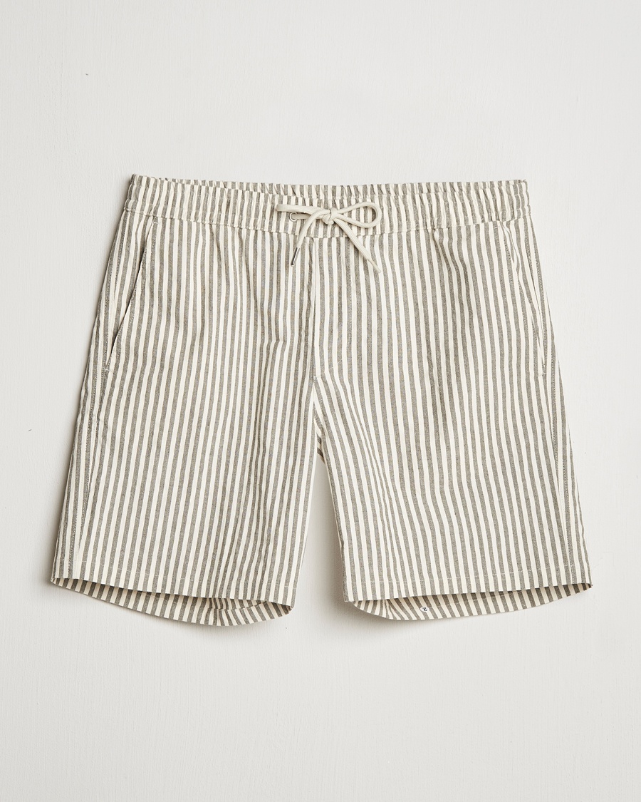Men | NN07 | NN07 | Gregor Striped Drawstring Shorts Green/White