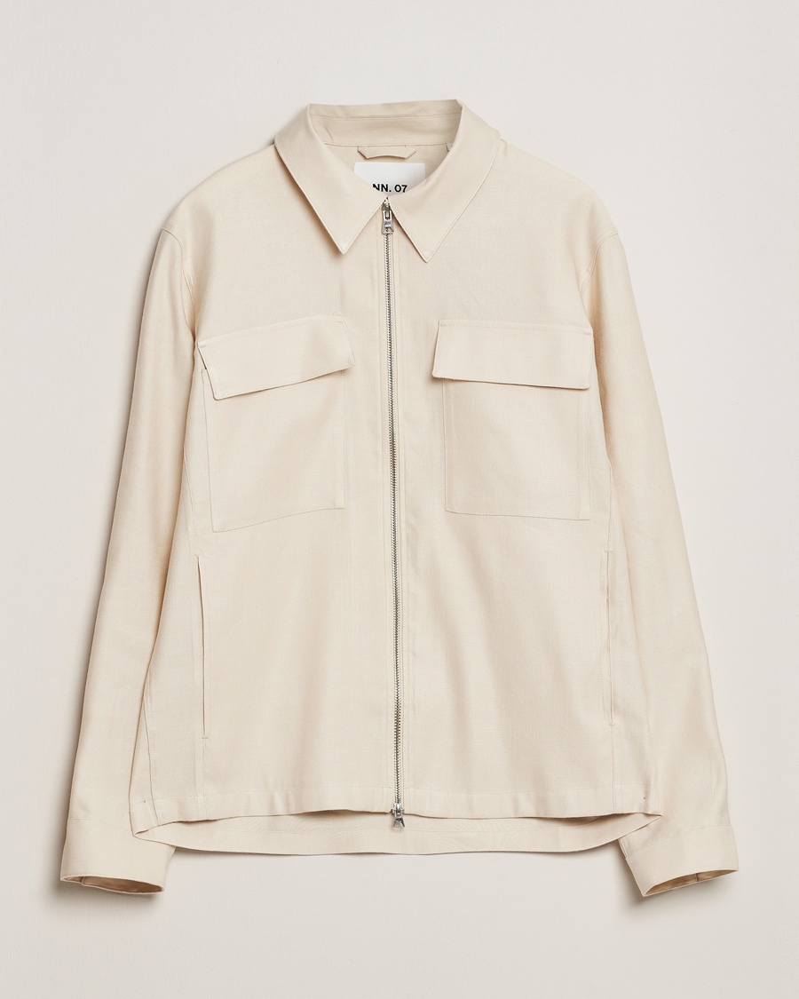 Men | NN07 | NN07 | Alban Cotton/Linen Overshirt Ivory