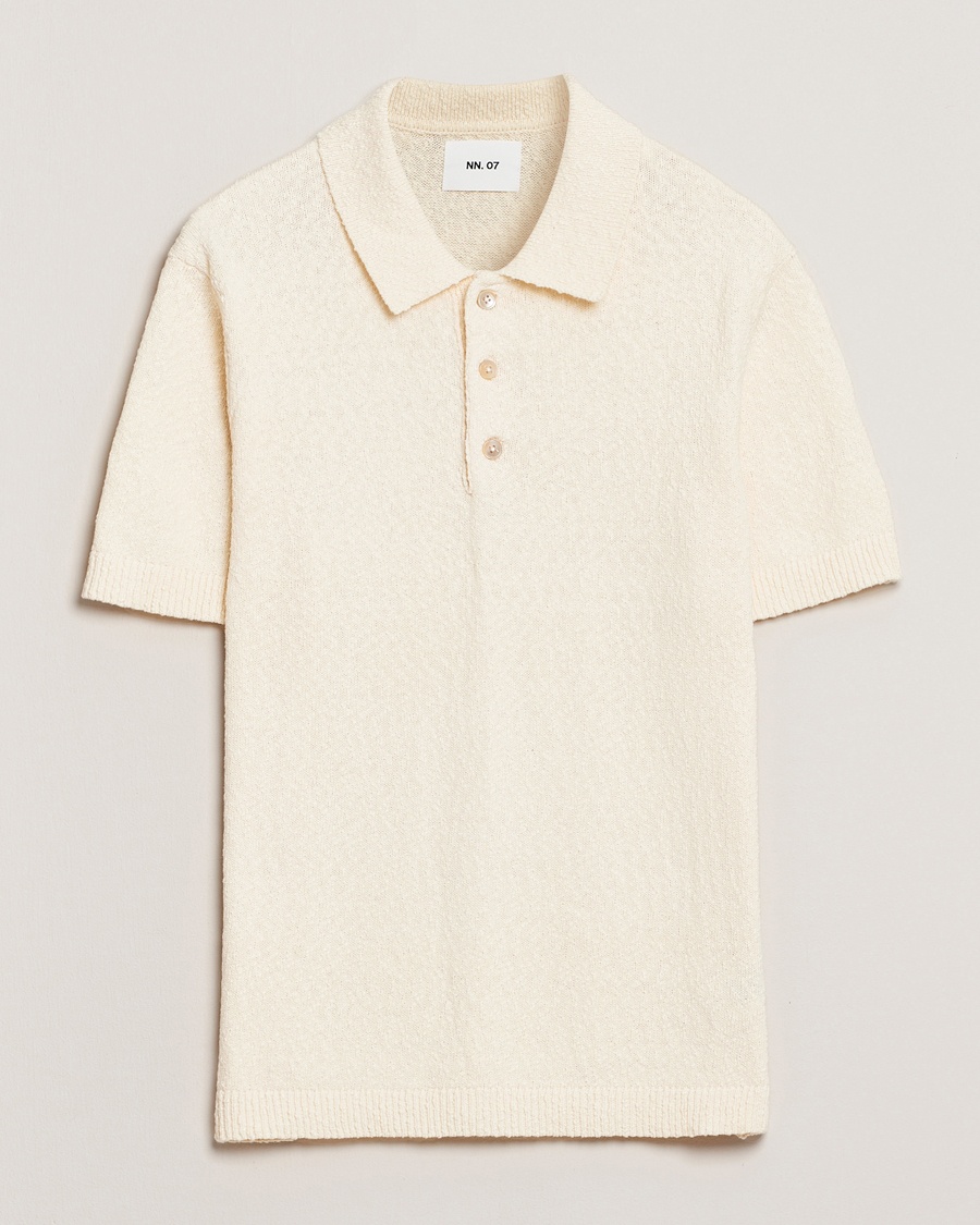 NN07 Randy Knitted Polo Ecru – White