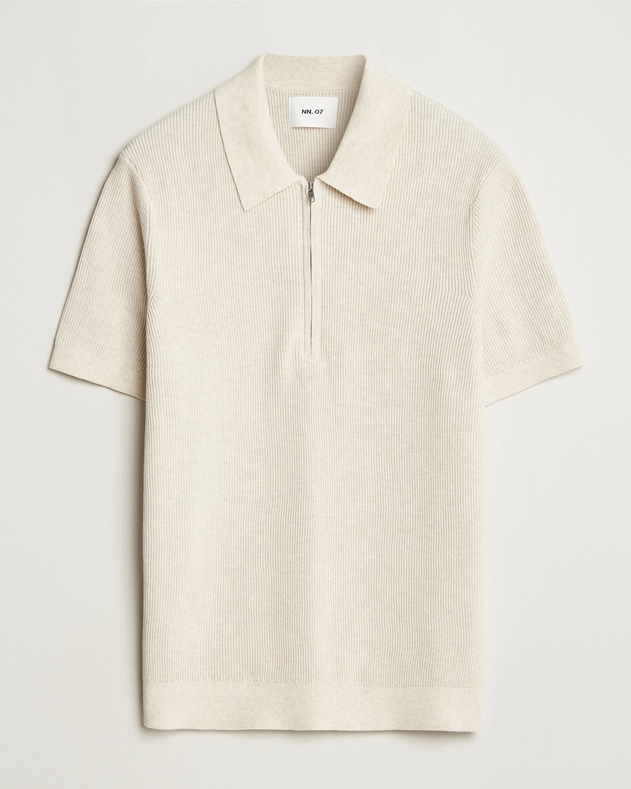 Men | | NN07 | Hansie Half Zip Knitted Polo Ivory