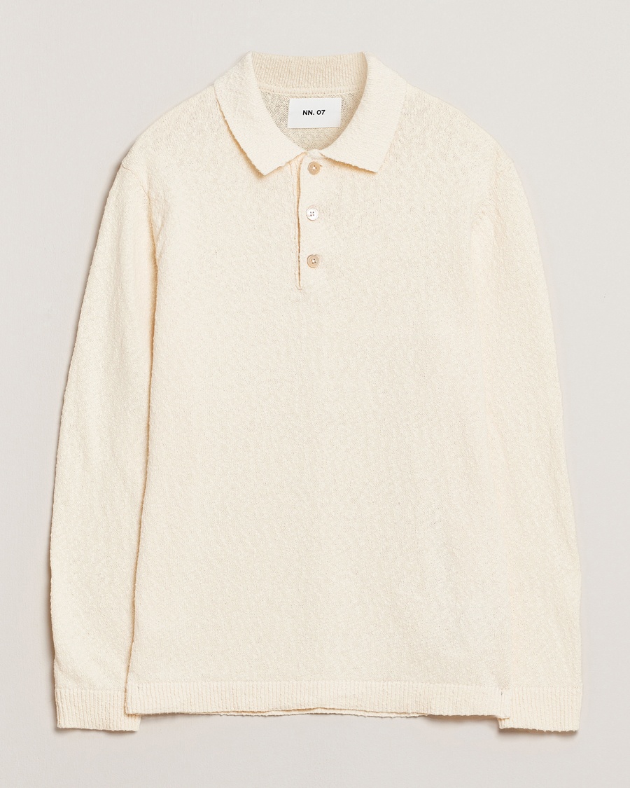 Men | NN07 | NN07 | Randy Knitted Long Sleeve Polo Ecru