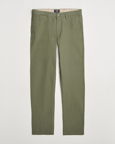 Men | Trousers | Dockers | Crafted Khaki Slim Cotton/Linen Chino Teal Leaf