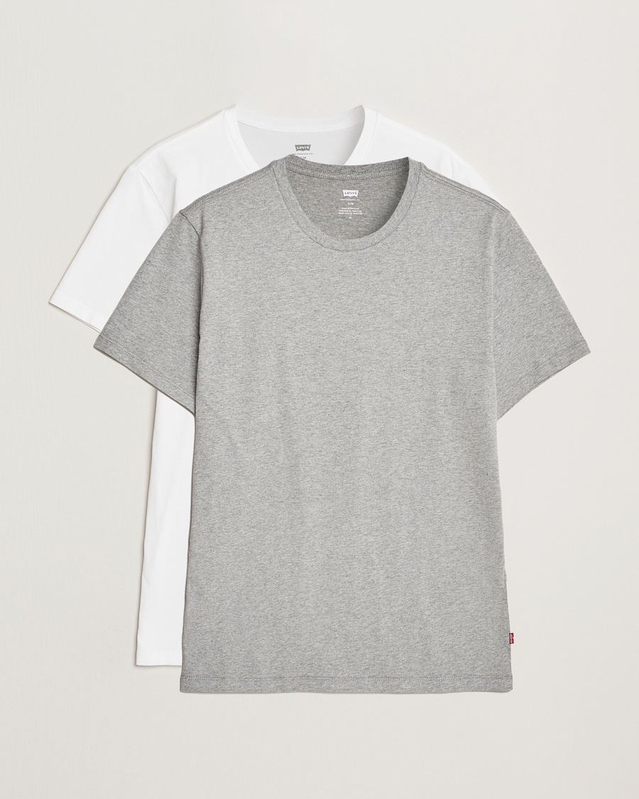 Levi's 2-Pack Crew Neck T-Shirt White/Grey Heather – Grey