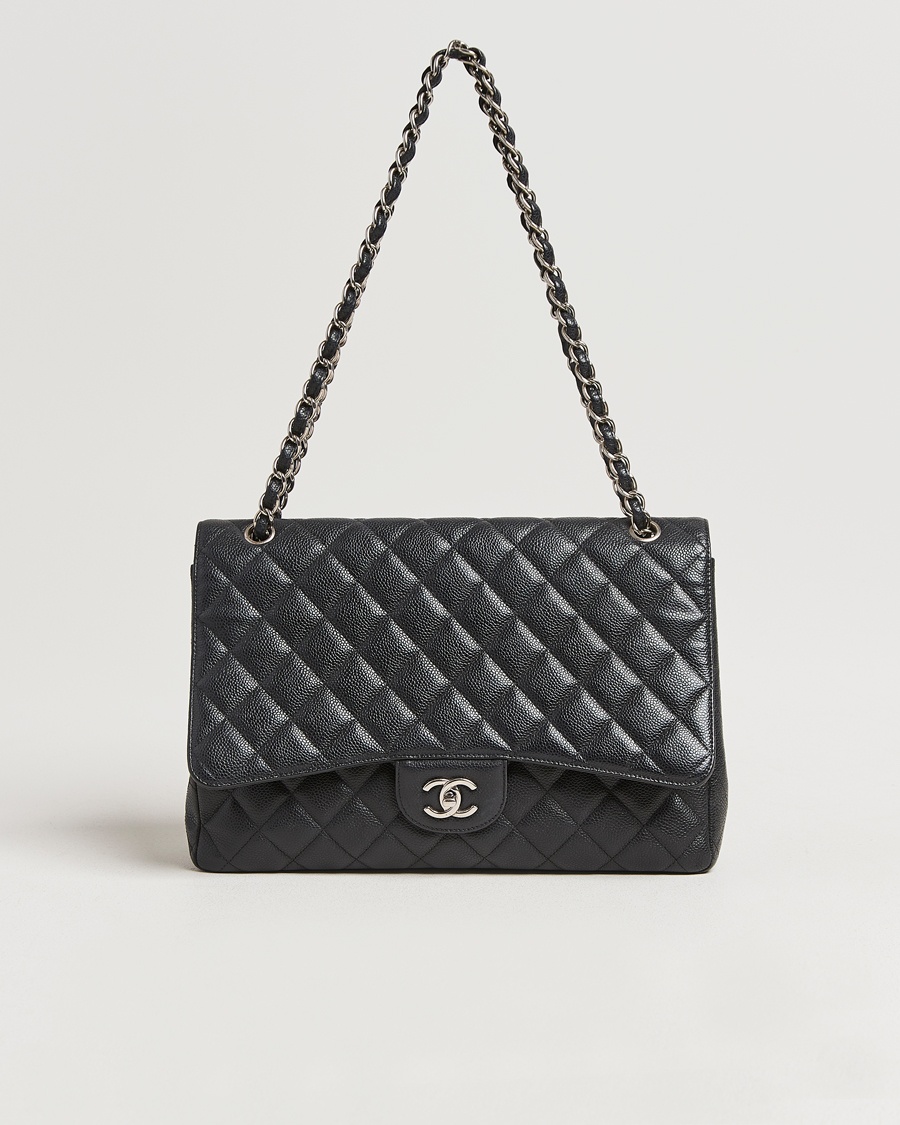 Men | | Chanel Pre-Owned | Classic Single Flap Maxi Black Caviar