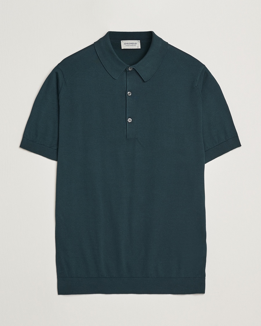 John Smedley Adrian Slim Fit Sea Island Polo Rain Forest – Green