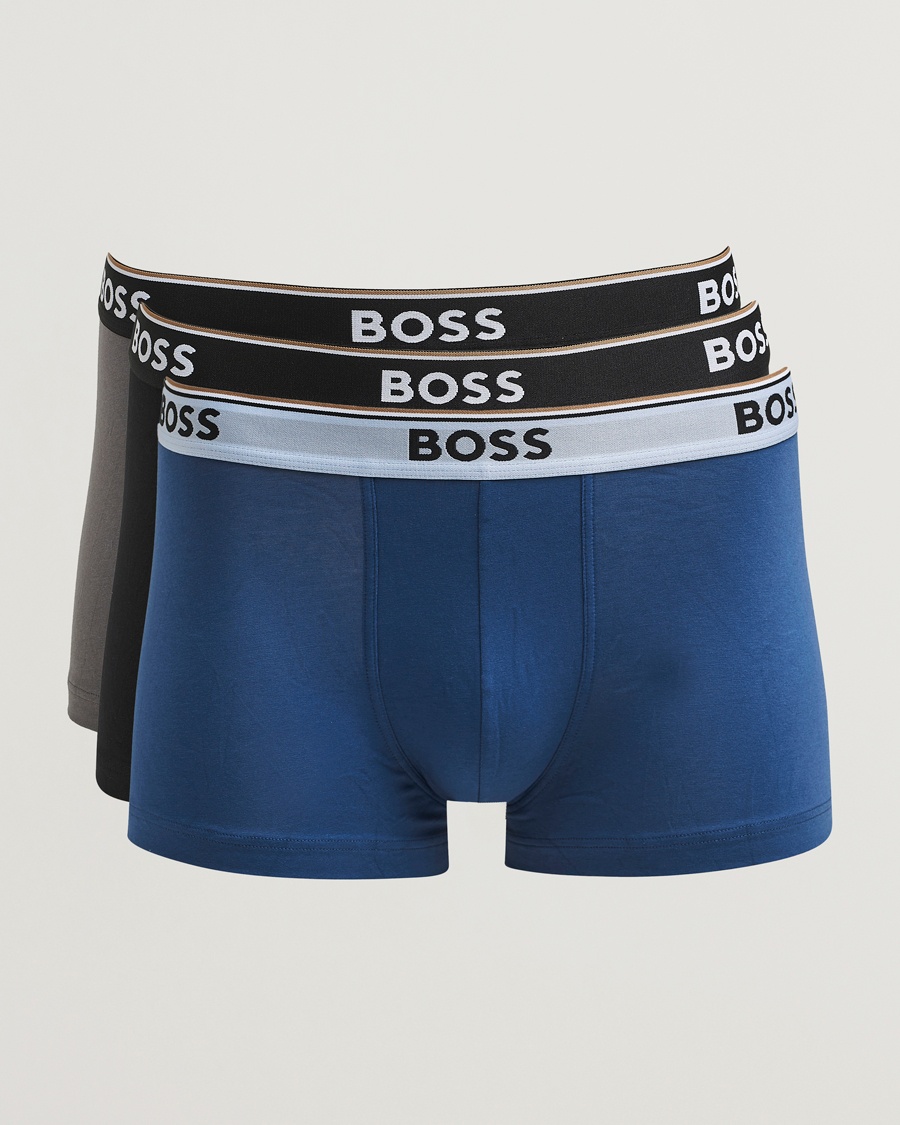 Men | Underwear & Socks | BOSS BLACK | 3-Pack Trunk Blue/Grey/Black