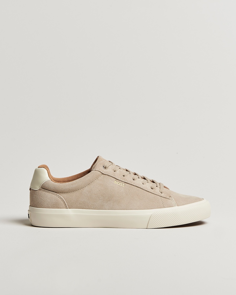 Men | Shoes | BOSS BLACK | Aiden Suede Sneaker Light Beige