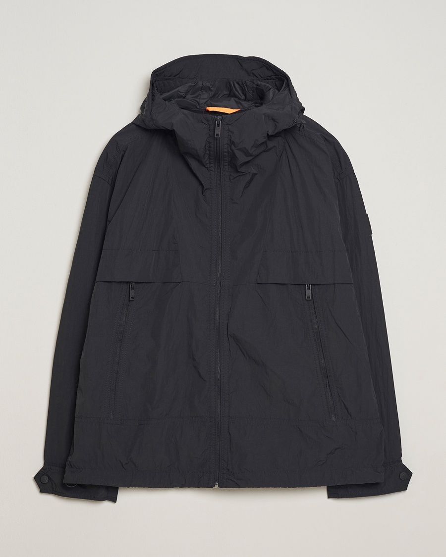 Men | Coats & Jackets | BOSS ORANGE | Obosco Nylon Hooded Jacket Black
