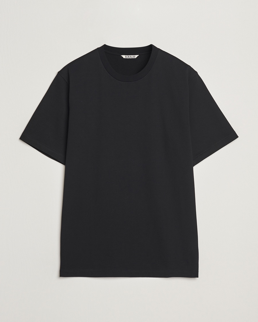 Men | Black t-shirts | Auralee | Luster Plating T-Shirt Black