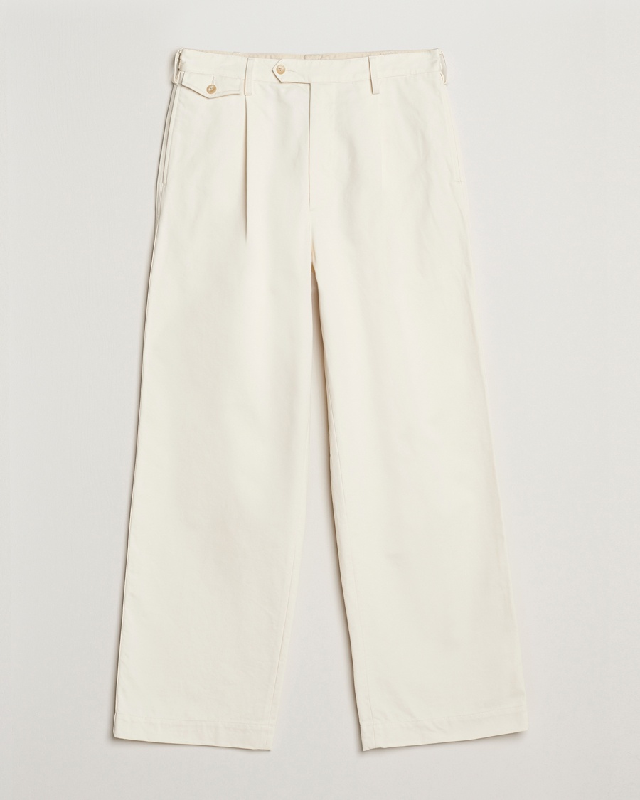 Men | Trousers | Auralee | Washed Finx Chinos Ivory