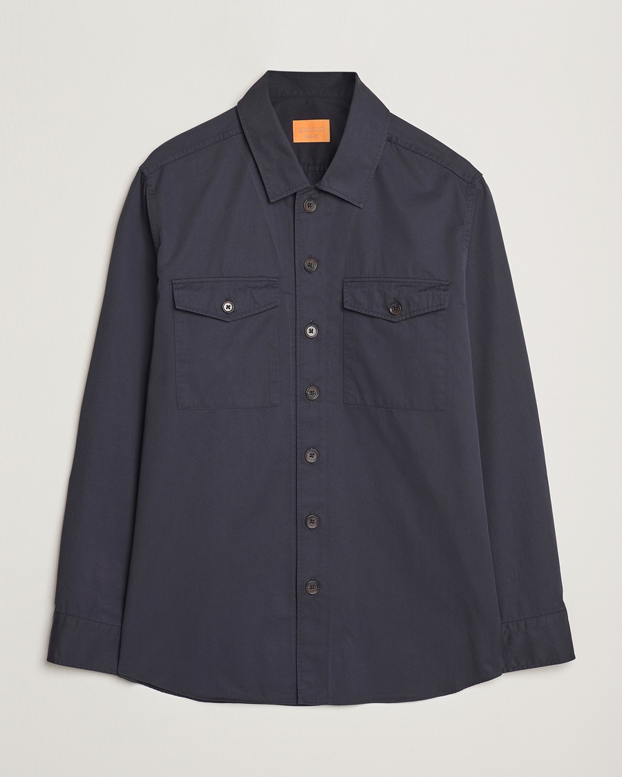 Men | Overshirts | Grigio | Cotton Overshirt Navy