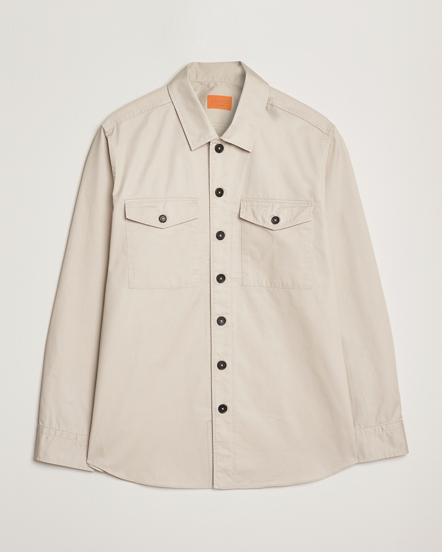 Men | Overshirts | Grigio | Cotton Overshirt Beige