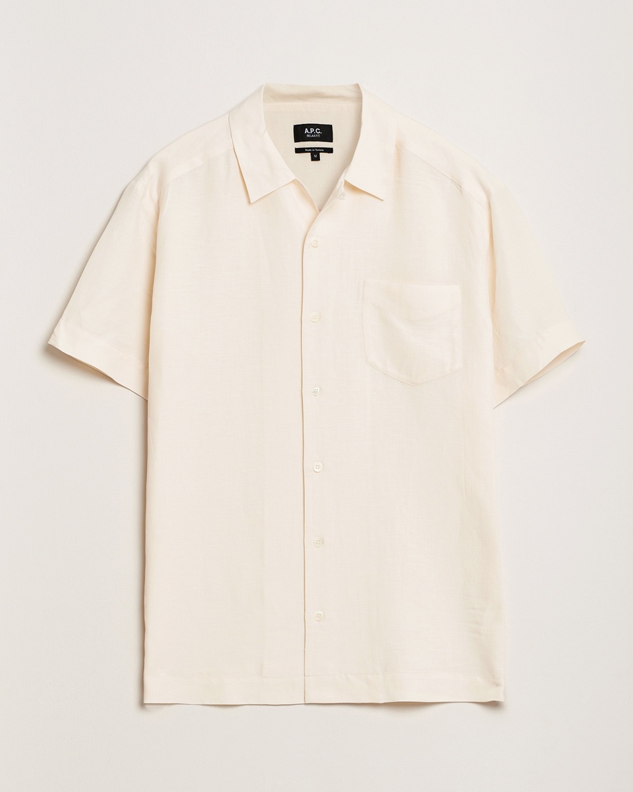 Men | Carl's Archive 20% | A.P.C. | Roy Woven Short Sleeve Shirt Ecru