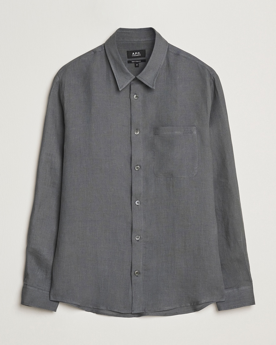 Men | Loyalty Offer | A.P.C. | Cassel Linen Shirt Anthracite