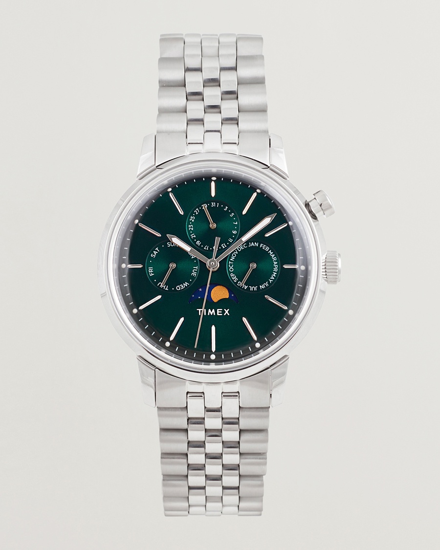 Timex Marlin Moon Phase Quartz Steel 40mm Green Dial – Green