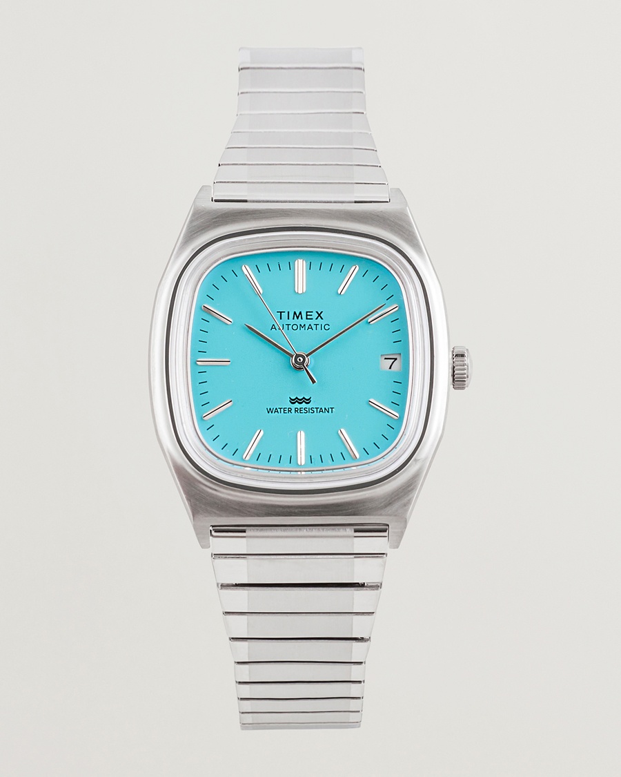 Timex Men's Automatic Steel 34mm Aquamarine Dial – Blue