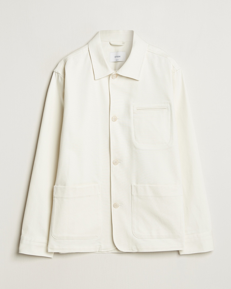Men | Eton | Eton | Chore Denim Overshirt Off White