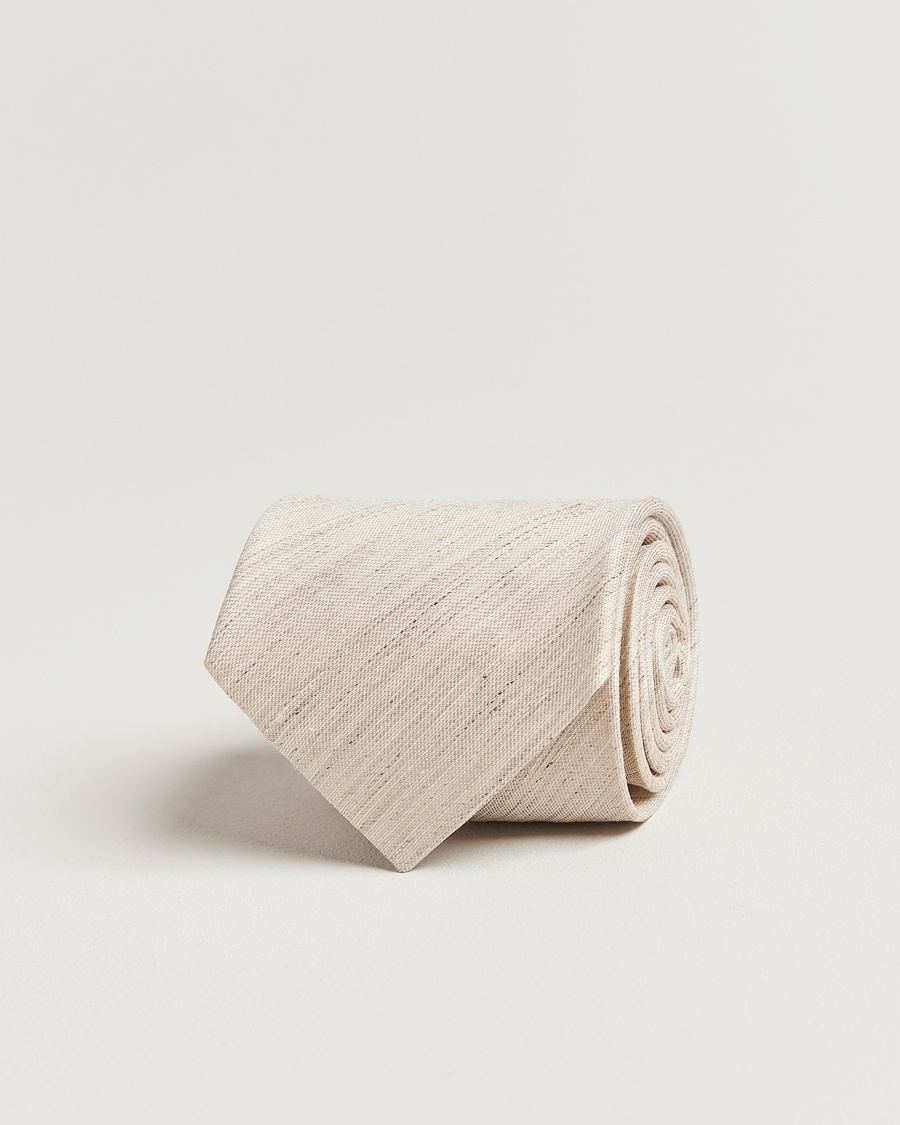 Men | Accessories | Eton | Silk/Linen Tie Beige