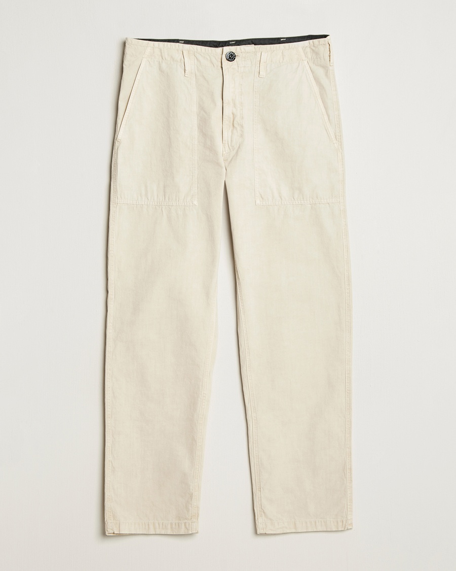 Men | Stone Island | Stone Island | Brushed Cotton Canvas Fatigue Pants Sand
