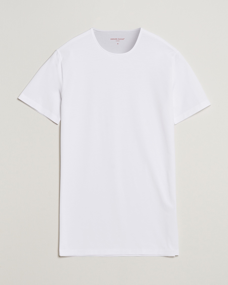 Derek Rose Pima Cotton Crew Neck T-Shirt White – White